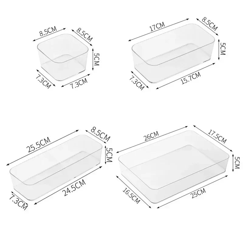 Clear Drawer Organizers for Kitchen, Bathroom & Desk