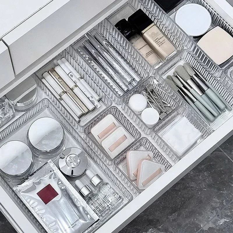Clear Drawer Organizers for Kitchen, Bathroom & Desk