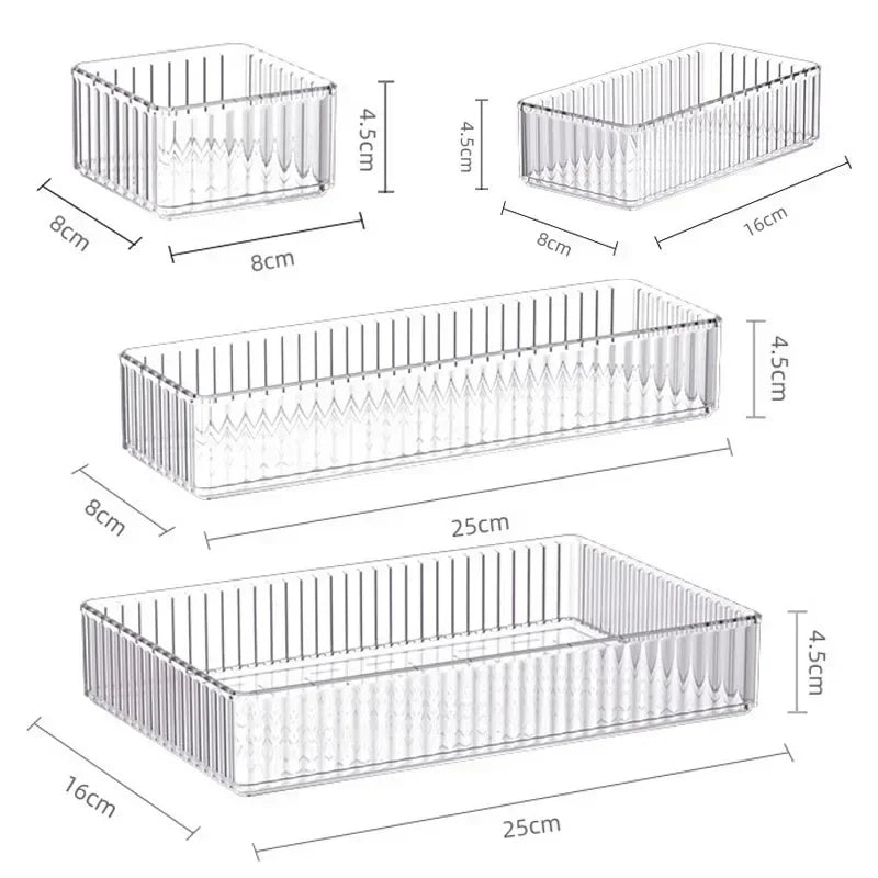 Clear Drawer Organizers for Kitchen, Bathroom & Desk